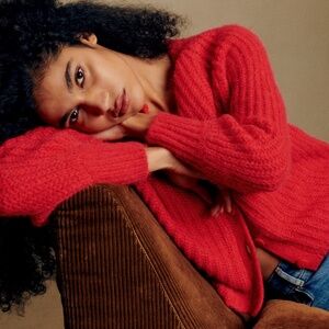 Sezane Emile Cardigan Red - Size M